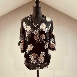 Small Black Floral Top