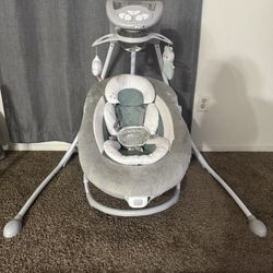 Ingenuity inglighten 2 in 1 baby swing and rocker with cool mesh.