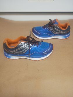 Saucony Ride 9 Running Shoes Blue Orange Men's 3M  Clean