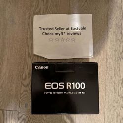 Canon EOS R100 RF-S18-45mm F4.5-6.3 is STM Lens Kit, Mirrorless Camera, RF NEW