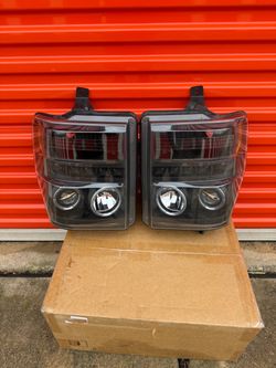 2008 - 2010 Ford F250 F350 F450 Headlights Black Halo NEW