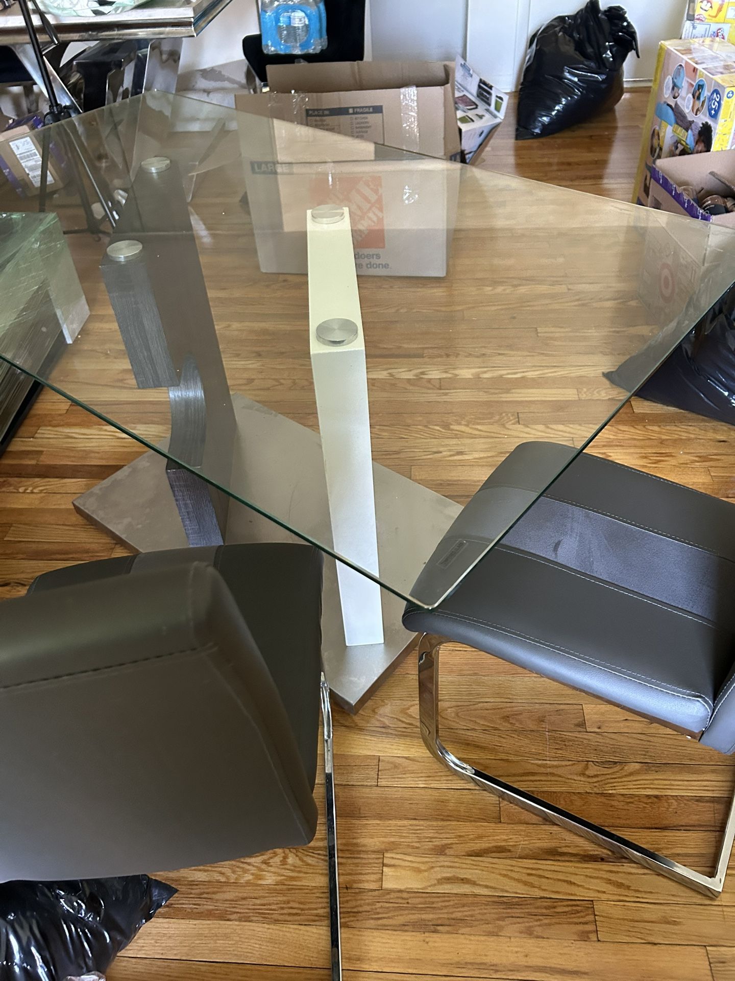 Glass Dining Table With Four Chairs