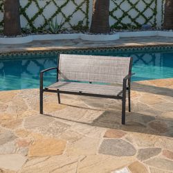Outdoor Furniture All Weather Patio Textilene Steel Loveseat