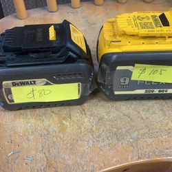DEWALT FLEXVOLT 20-Volt/60-Volt MAX Lithium-Ion 9.0Ah & 6.0Ah Battery Only = $185.00