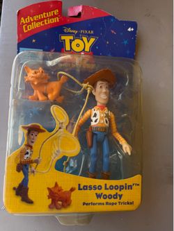 Disney Pixar Toy Story Lasso Loopin Woody 2001 Toy Figurine New -