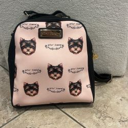 Pink Yorkie Betsy Johnson Mini Backpack