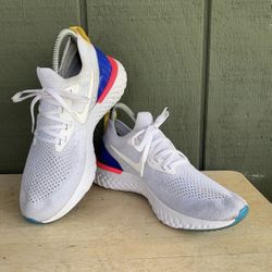 Nike Epic React Flyknit Womens Running Shoes Blue Pink Aq0070-101 Size 8
