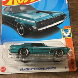 Hot wheels 69 Mercury Cougar Eliminator rare collectible miniature model 1/64 scale gift idea...