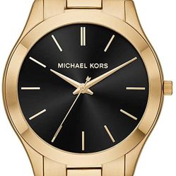 Michael Kors Gold-tone Slim Runway Men's Watch.
