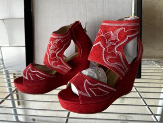 Western Style Red Wedges 