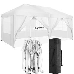 10x20' Easy Pop Up Canopy with Removable Sidewalls Waterproof Folding Wedding Party Tent Outdoor