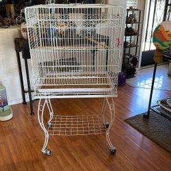 White Square Bird  Cage 