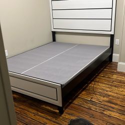 Bobs Queen Size Bed Frame And Night Stand 