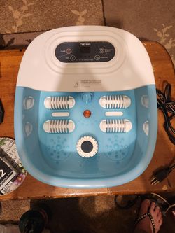Niksa Foot Spa Bath Massager with Heat, Bubbles, Vibration and Red Light,4 Massage Roller Pedicure Foot Spa Tub for Feet Stress Relief,Foot Soaker wit