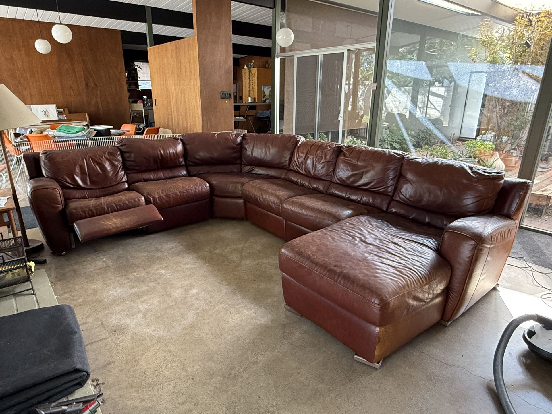 Free Leather Couch, Sectional w/ Recliner