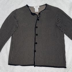 Vintage Jaeger wool blend plaid button cardigan