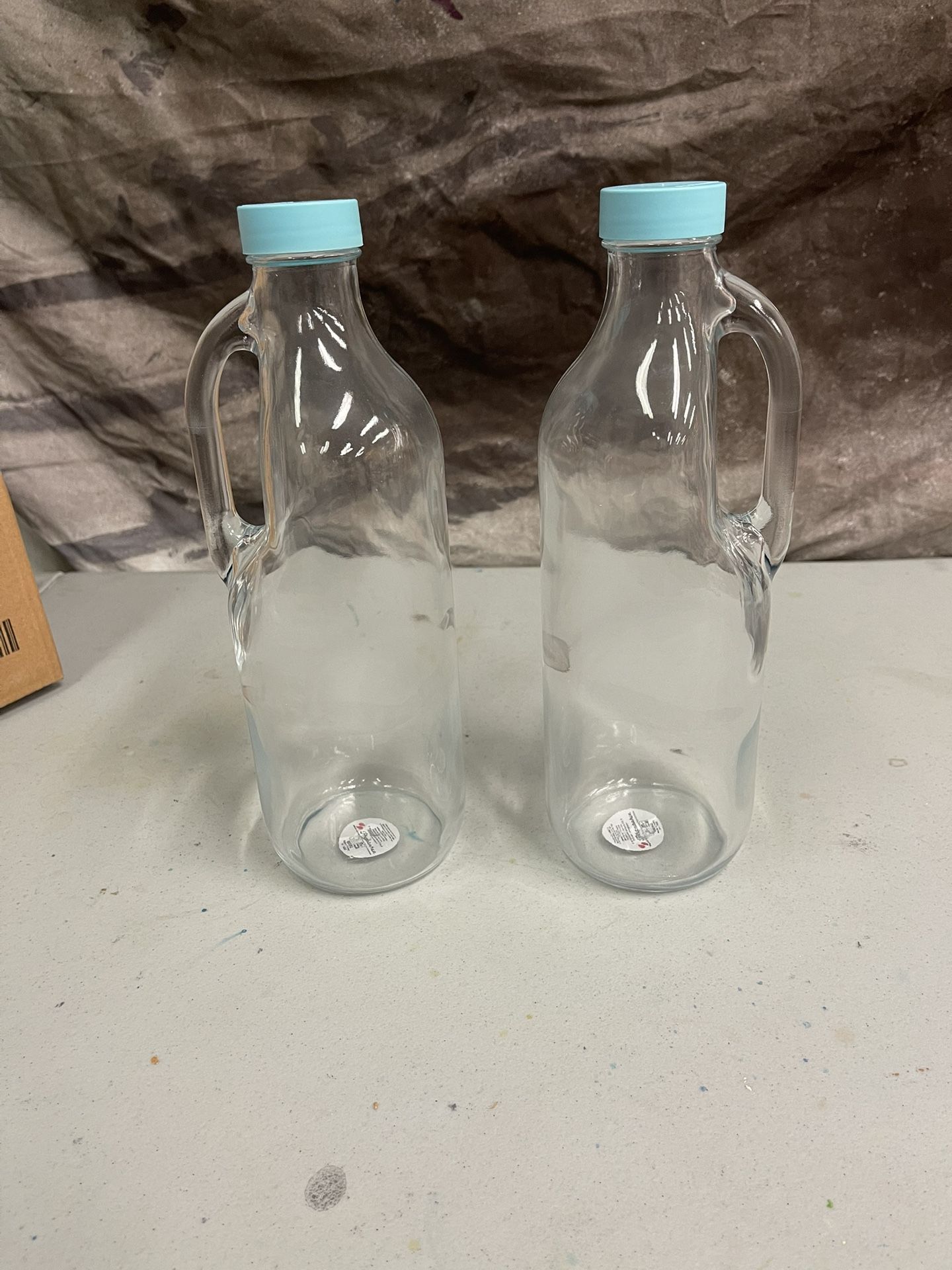 Pair Of Clear Glass Storage Containers