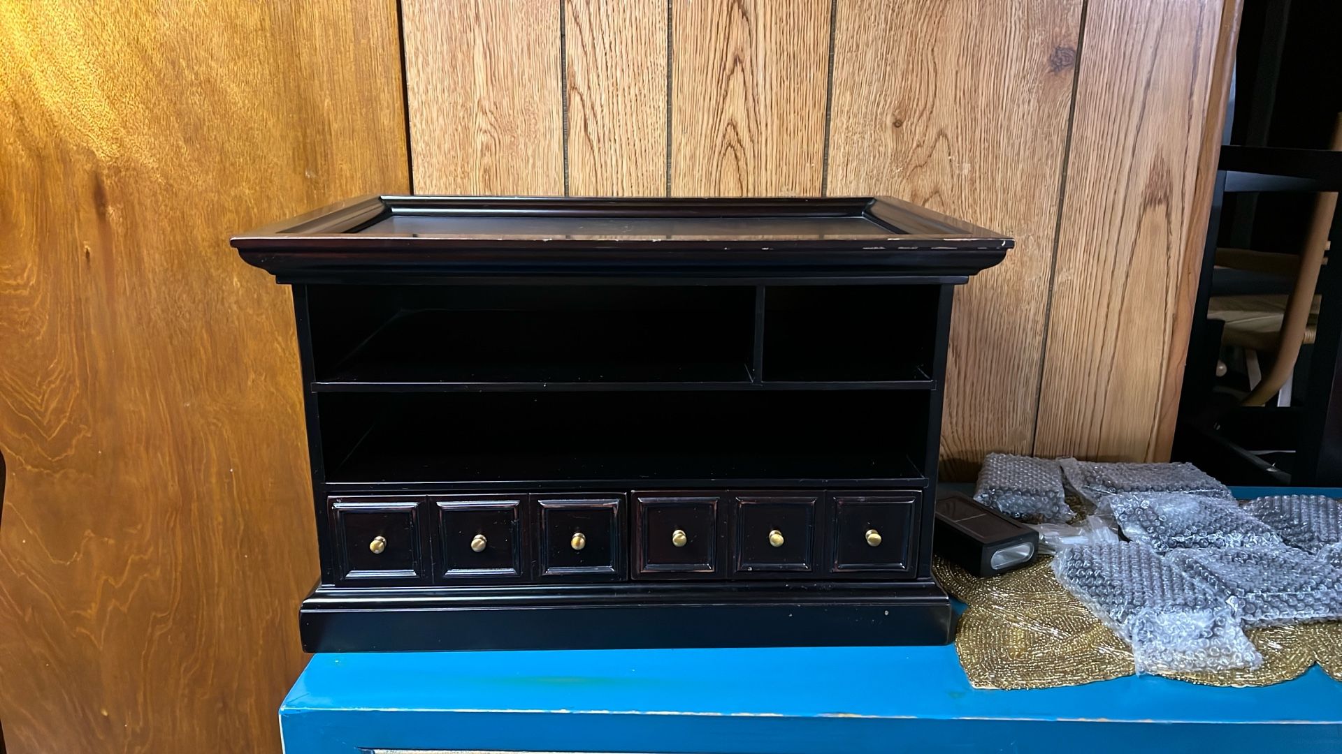 Vintage Desktop Organizer w/ Drawers, by Bombay Furniture 