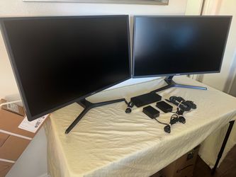 2 SAMSUNG 32" UJ59 Series 4K UHD (3840x2160) Computer Monitor,VA Panel, HDMI, Display Port, Eye Saver/Flicker Free Mode, FreeSync, LU32J590UQNXZA,