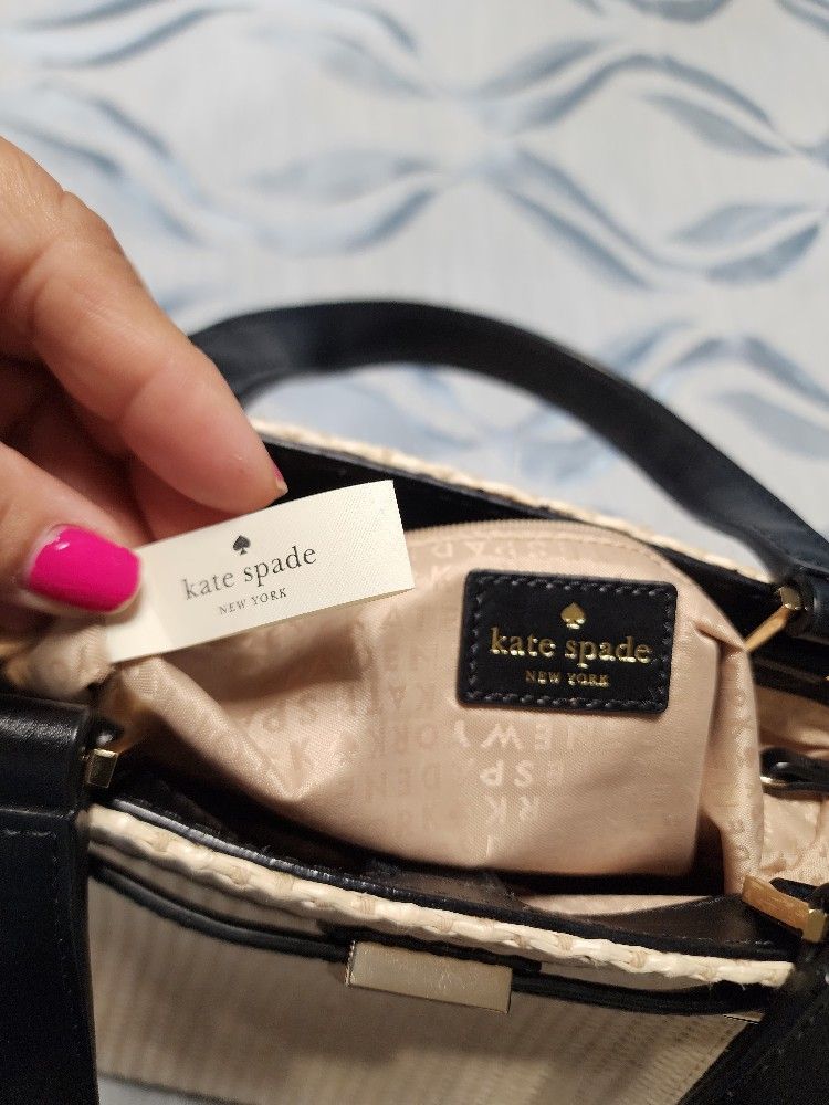 Kate Spade Houston Street Leo Black Beige Purse