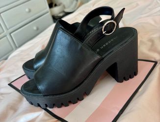 Madden Girl Black Platform Block Heel Sandals