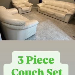 3 Piece Leather Couch Set For Sale!!! 