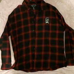 Hello kitty and friends X forever 21 men Plaid flannel shirt