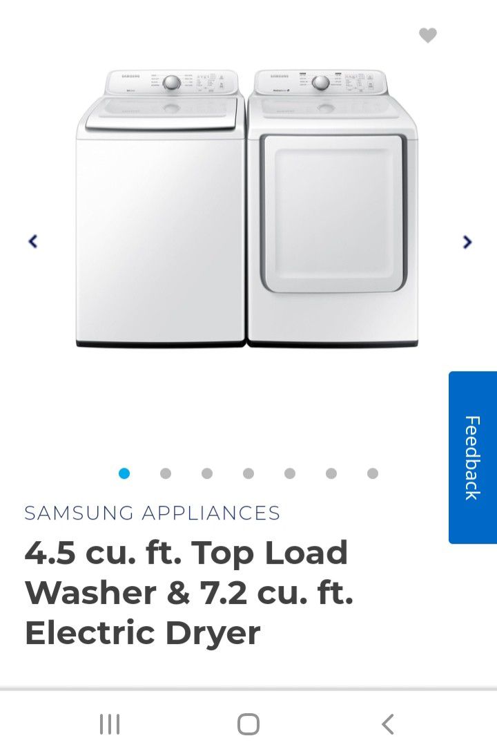 New Samsung washer and dryer