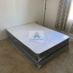 Full mattress with box spring (2pc set - new) 