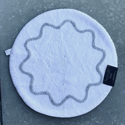 New Rachel Zoe Cotton Round Bath Rug  (set of 2) 