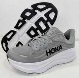 Hoka One One Bondi 9 WIDE Running Sneakers Mens Sz 10.5 EE Grey Gray Shoes NWOB