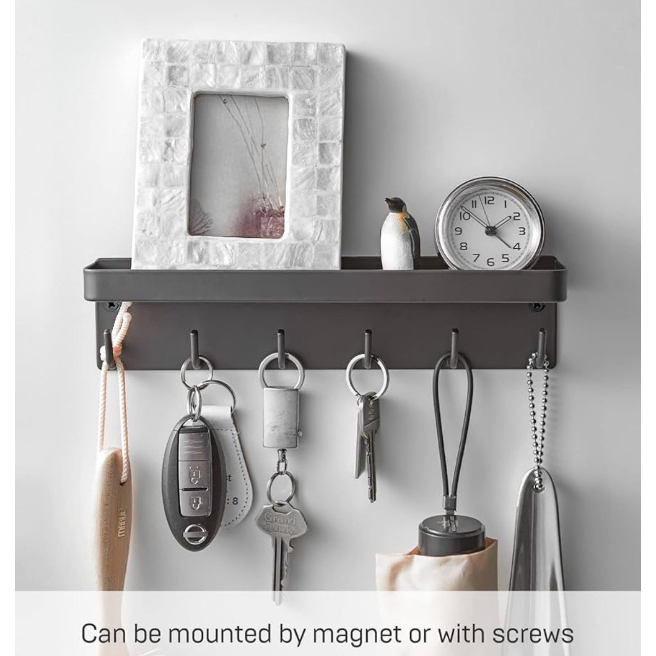 Yamazaki Home Entryway Kitchen Key, Mail or Accessories Holder Rack Tray