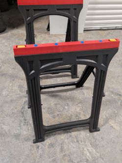 Folding Plastic Sawhorse Pair