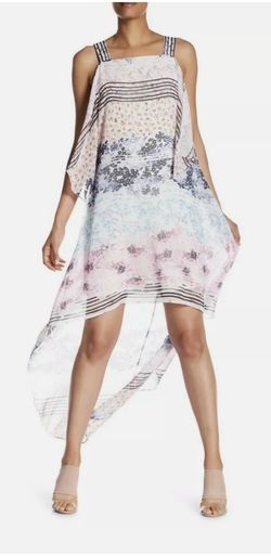 NWOT BCBGMAXAZRIA Aaric Floral Print Asymmetric Chiffon Dress Size XS.