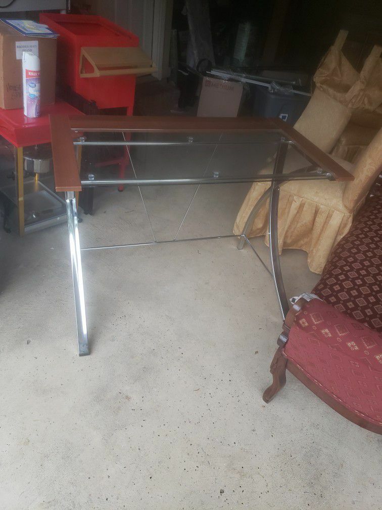 Glass Top Office Desk 