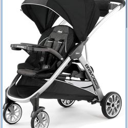 Chicco BravoFor2 Standing/Sitting Double Stroller - Iron | Black/Grey.