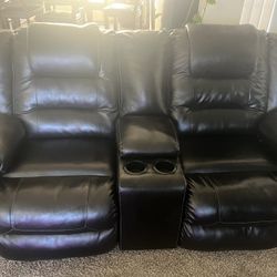 Black Leather Recliner Couches 