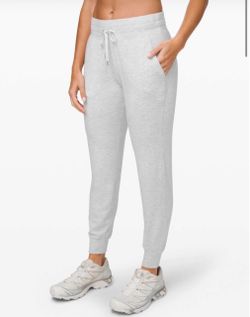 Lululemon Warm Down Jogger Heathered Core Ultra Light Grey Sz 4