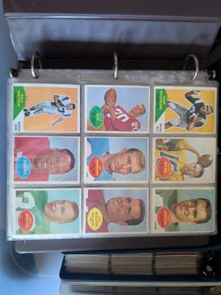 Binder of vintage football cards