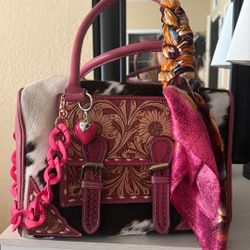 New Pink Leather And Cowhide