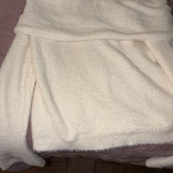 fuzzy cream white shirt 