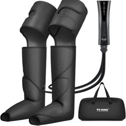 FIT KING Foot and Leg Massager for Circulation and Relaxation with Hand-held Controller 3 Modes 3 Intensities Helpful for Vericose Veins, Cramps, Swel