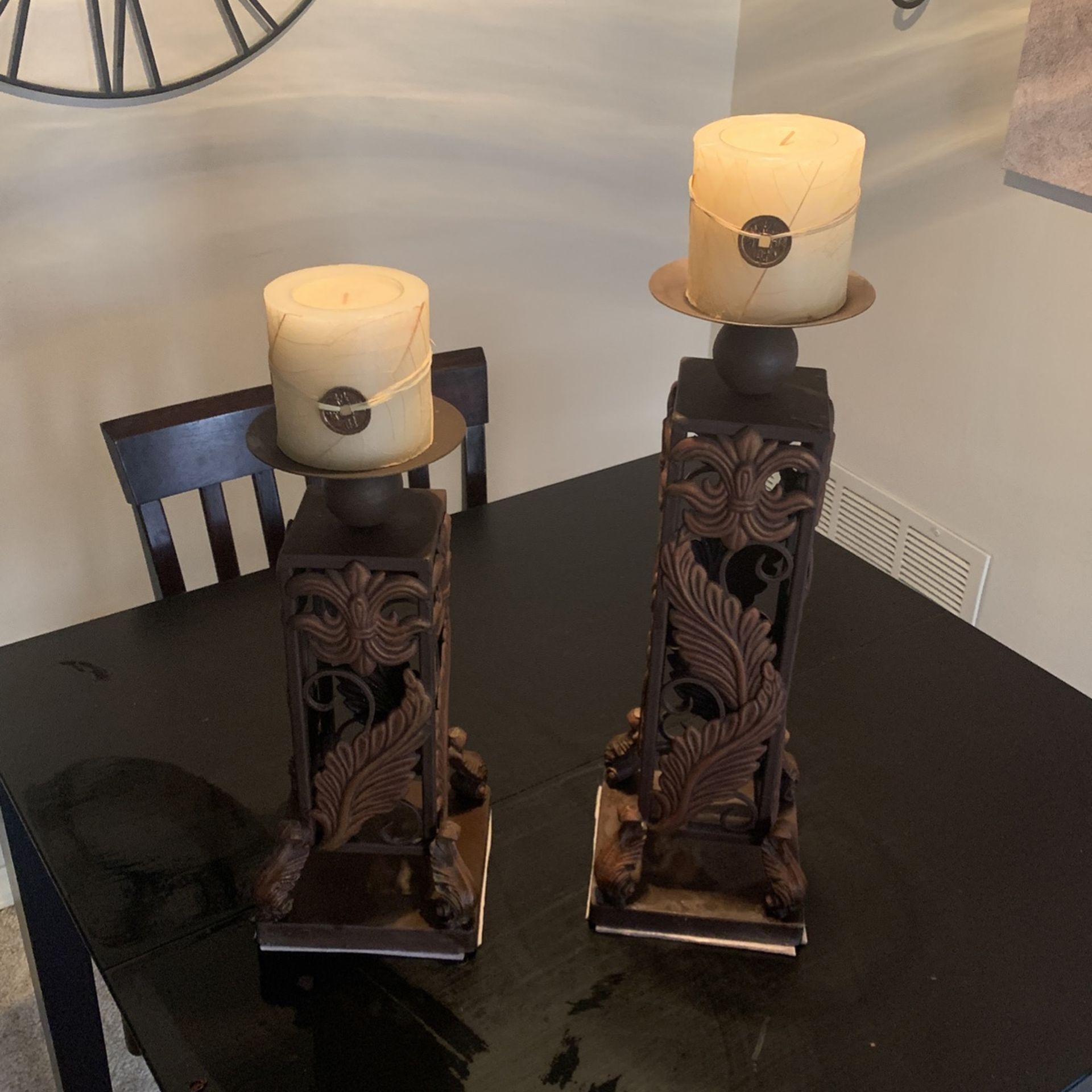 2)candle Stands With Candles