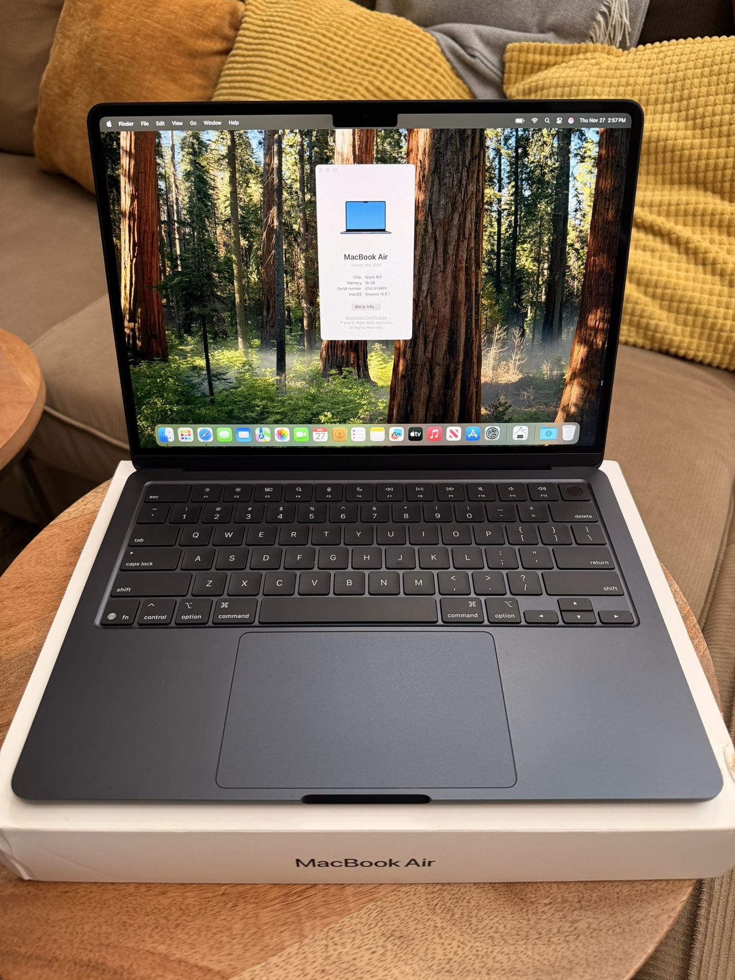 MacBook Air 13" M4 2025, 16GB Ram, 256GB SSD, Excellent 100% Batt, Apple warranty