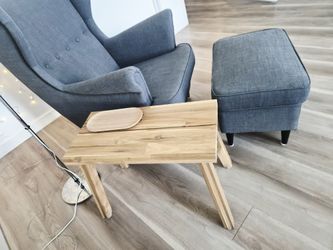 Wood slatted side wood side table or bench, Los Feliz LA