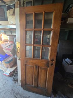 FREE solid wood French door (needs repair)