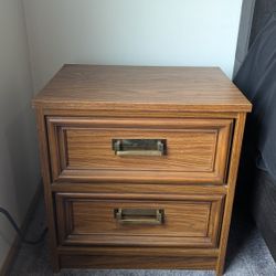 2 Drawer Wooden Night Stand/ End Table