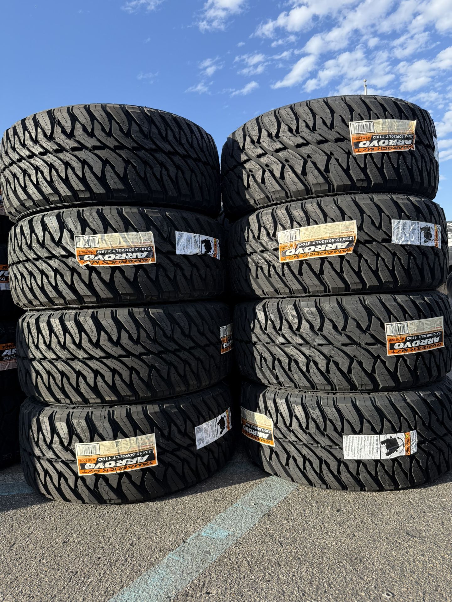 33*12.50r20 Arroyo Nuevas Con 50.000 Millas De Garantía 