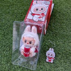 POP MART Labubu Coca-Cola "Happy Factor" Plush Pendant - Limited Edition Art Toy Blind Box (New Open Box)