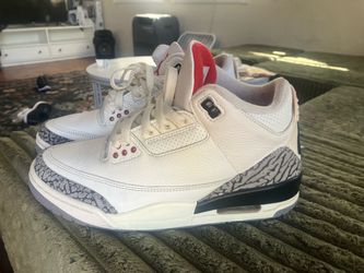 Air Jordan 3 White Cement Sneakers size 7 women